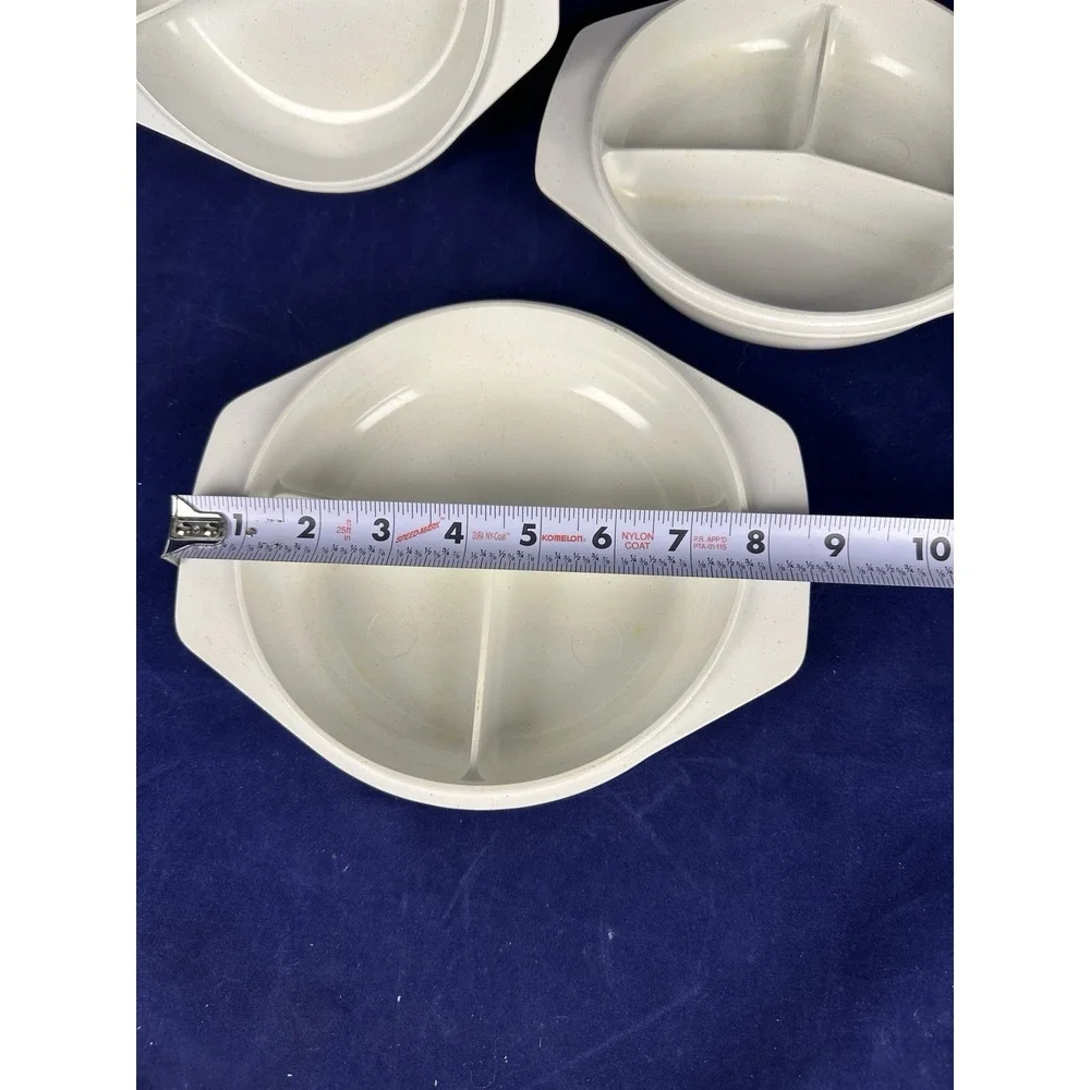 Vintage Set Of 3 Nordic Ware THREE FOR ONE Divided Microwave Dishes  No Lids